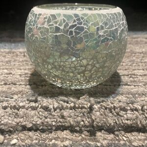 Mosaic Glass Candle Holder - Green
